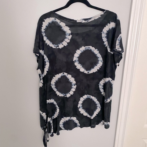 Michael Kors Blue Rings Tie Dye Asymmetrical Beach Vacation Summer Top - Picture 4 of 7